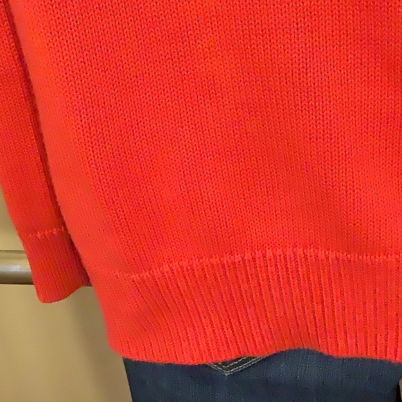 Ralph Lauren Lauren Active 100% Cotton Knit Red Sweater with Cowl Neck - Picture 12 of 13